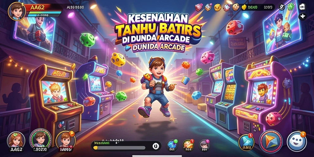 Tampilan gameplay seru dan interaktif dari AA62 di dunia arcade.