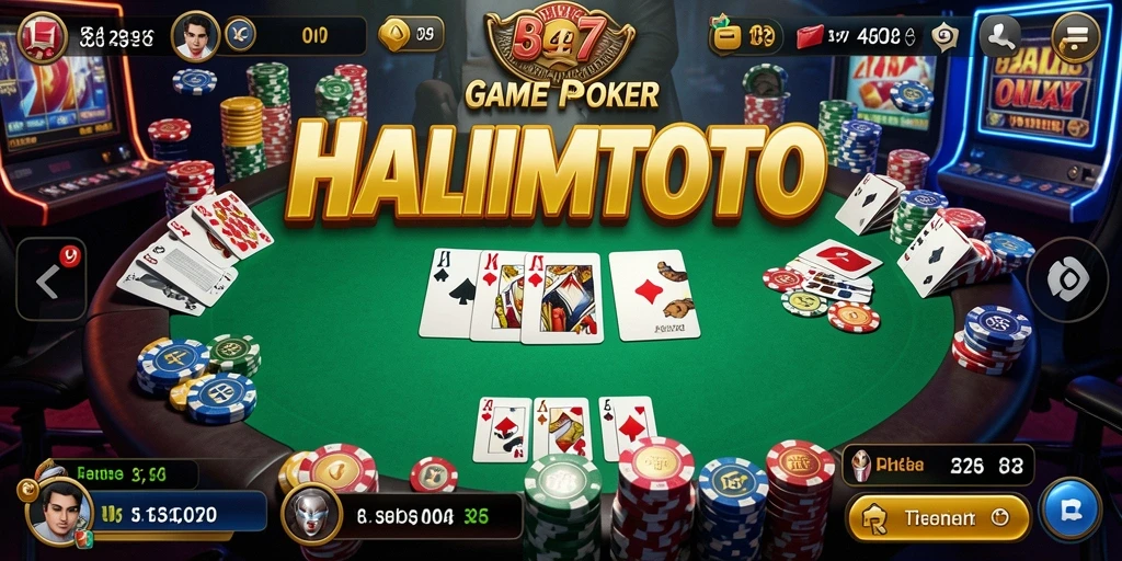 Tampilan menarik dari gameplay HALIMTOTO yang penuh aksi Poker.