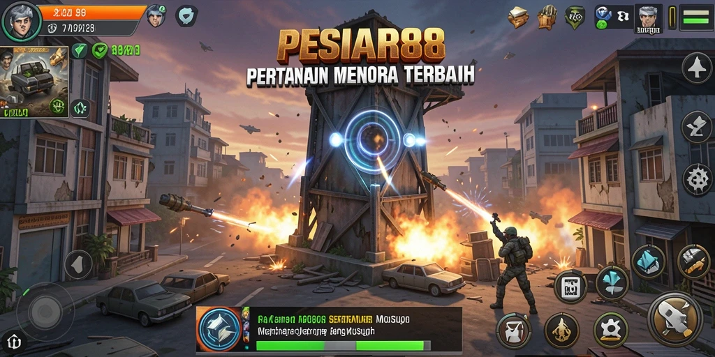 Tangkapan layar PESIAR88 menampilkan aksi mendebarkan dari gameplay Tower Defense.