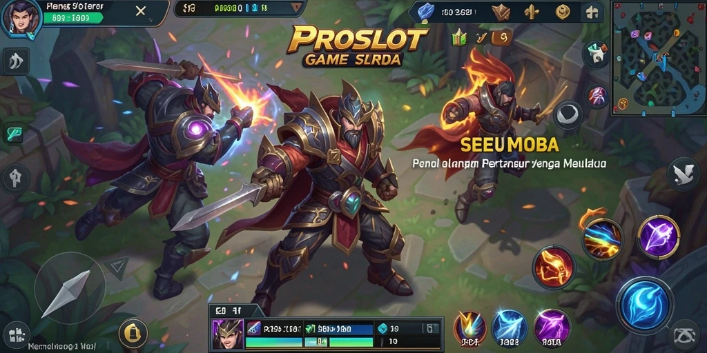 Tangkapan layar utama dari gameplay MOBA di PROSLOT.