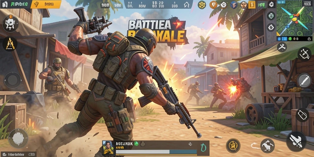 Tampilan gameplay RPOK yang mendebarkan di medan perang Battle Royale.