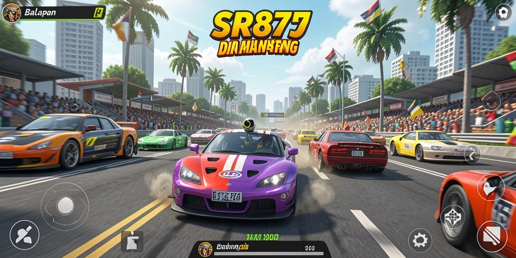 Tampilan gameplay Racing yang seru dan penuh aksi dari SR877.