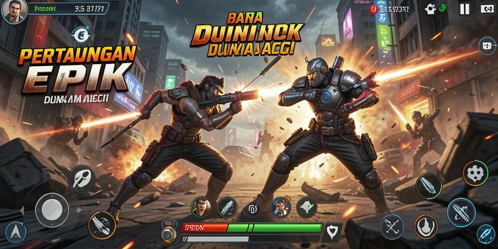 Screenshot menunjukkan aksi mendebarkan dalam game T6.
