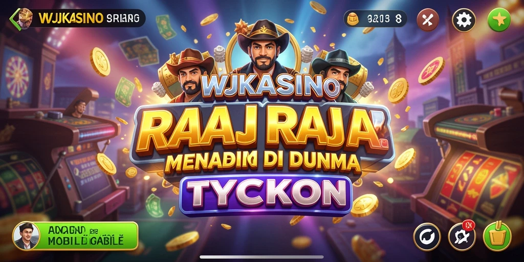 Tampilan screenshot WJKASINO menampilkan kegiatan seru membangun dan mengelola kasino.